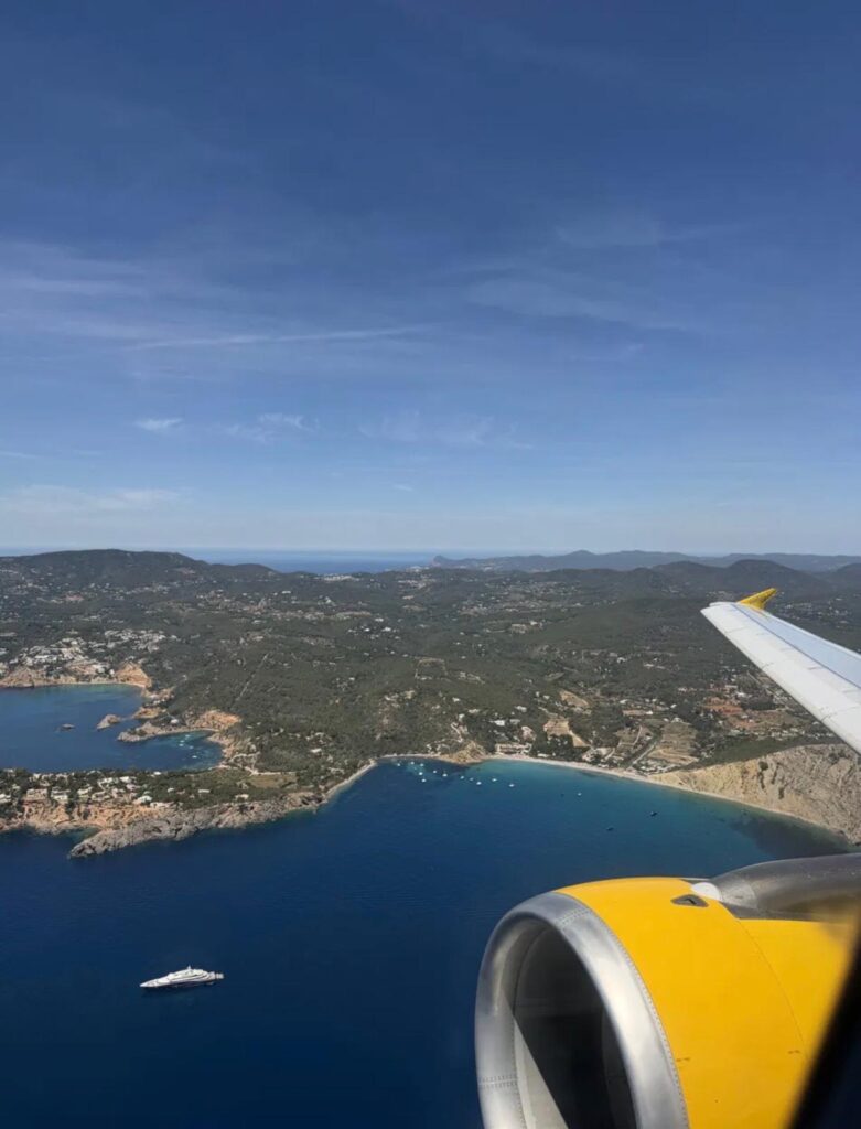 Paysage vue de l'avion de Ibiza