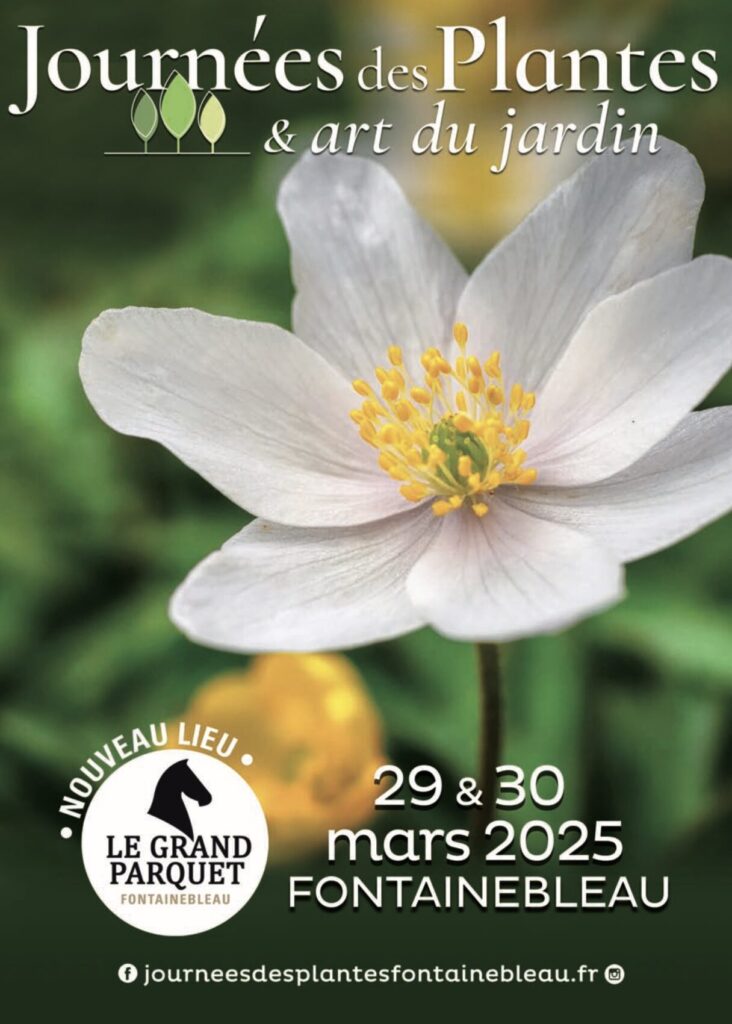 Affiche des Journées des Plantes et art du jardin du 29 au 30 mars 2025 à Fontainebleau